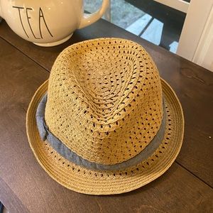 Straw fedora hat